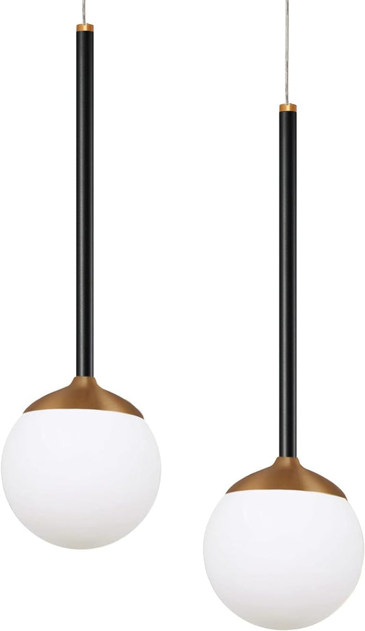2-Light Modern Teardrop, Rose Gold Pendant Lights,  Ball Ceiling Hanging Decor, LED