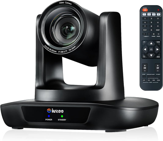 iuZee 4K PTZ Conference Room Camera USB3.0/HDMI Live Streaming Camera 12X Optical Zoom Wide Angle for Video Conferencing Church Streaming Education Medical Work with Zoom Skype Teams O
