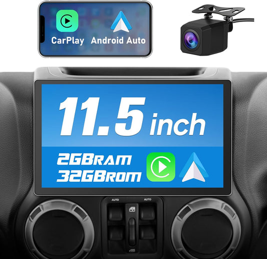 11.5 inch Touch Screen Car Radio Stereo Android 12 for Jeep Wrangler JK 2007-2017 with GPS Navigation CarPlay Android Auto