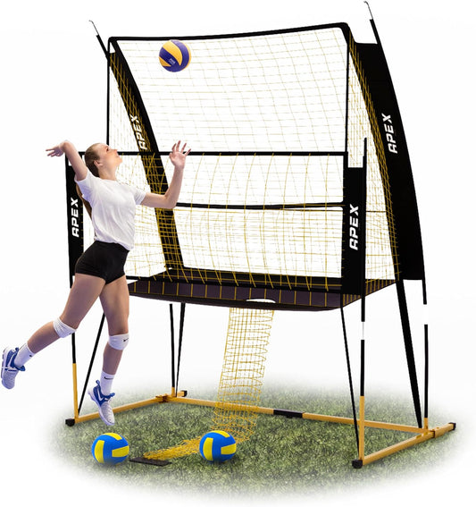 Apex Sports Volleyball Training Net System - Sturdy, Adjustable, and Portable | Improve Accuracy, Technique, and Skills | Ideal for Indoor/Outdoor Use | Easy Assembly & Storage |