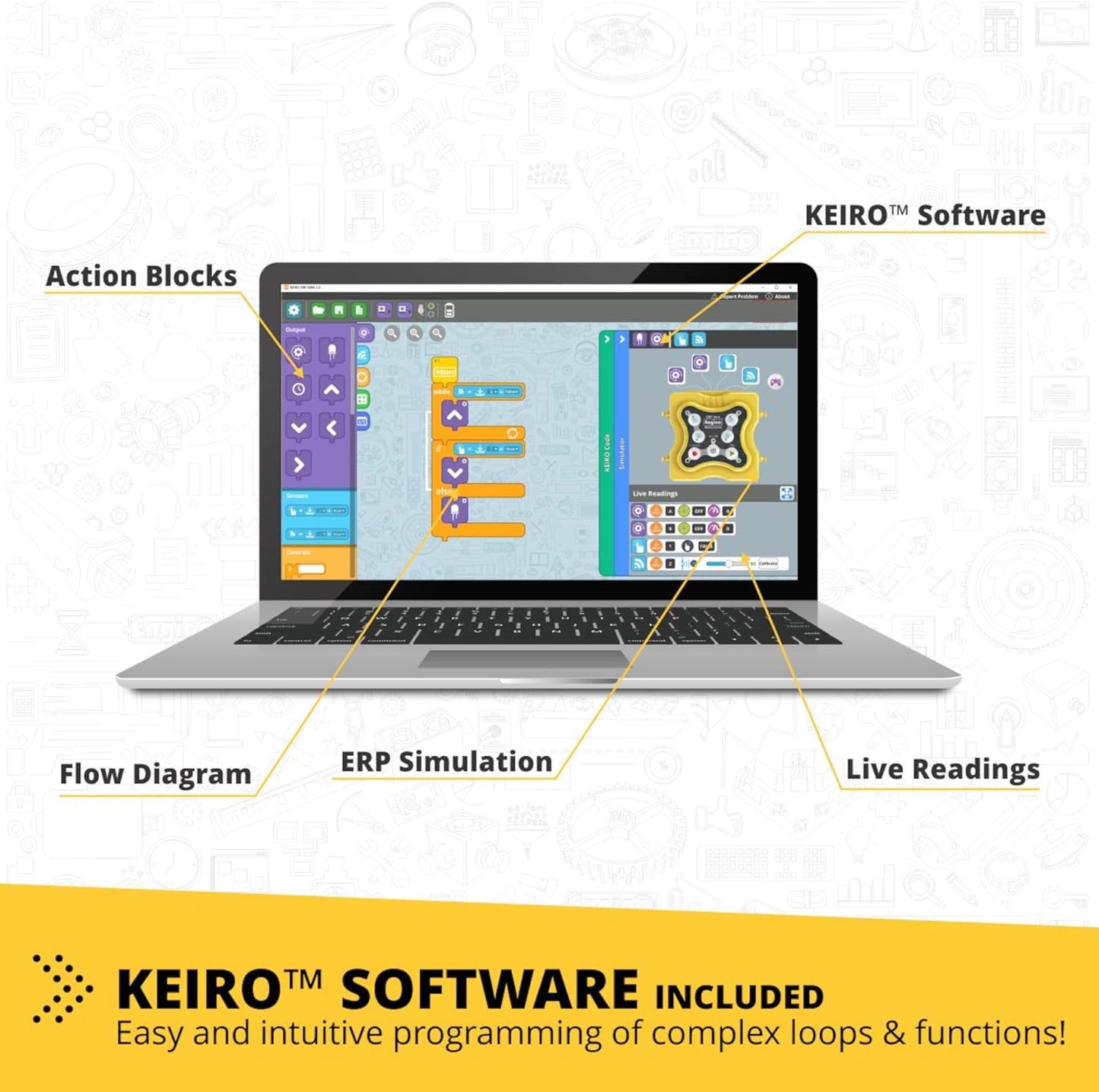 STEM Build and Program Your Own Robot with Bluetooth, Mini ERP, Includes Keiro Software, Educational Toys 9+