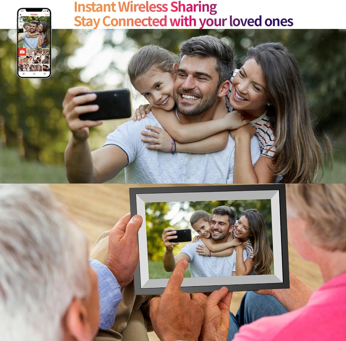 10.1 inch WiFi Digital Picture Frame, 32GB Smart Digital Photo Frame with WiFi Share Photo Video via Frameo App (10.1" Black)