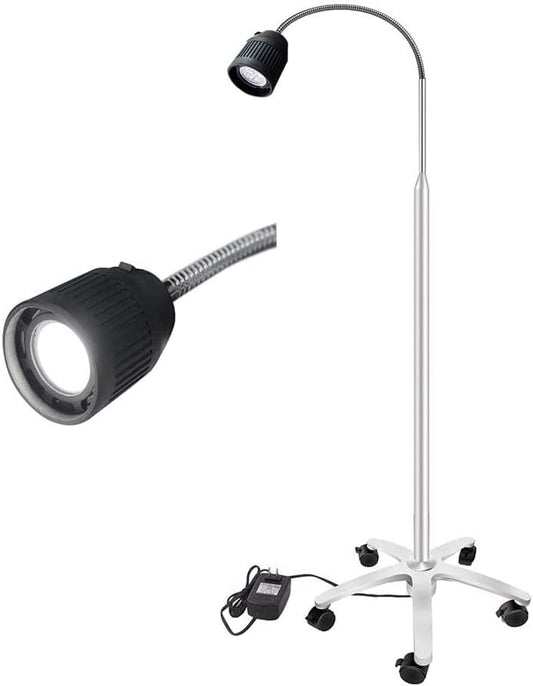 VESCAZME 3W LED Medical Examination Lamp Mobile Type Floor Standing Dental Surgical Lamp JD1500 Flexible Gooseneck Medical Exam Light