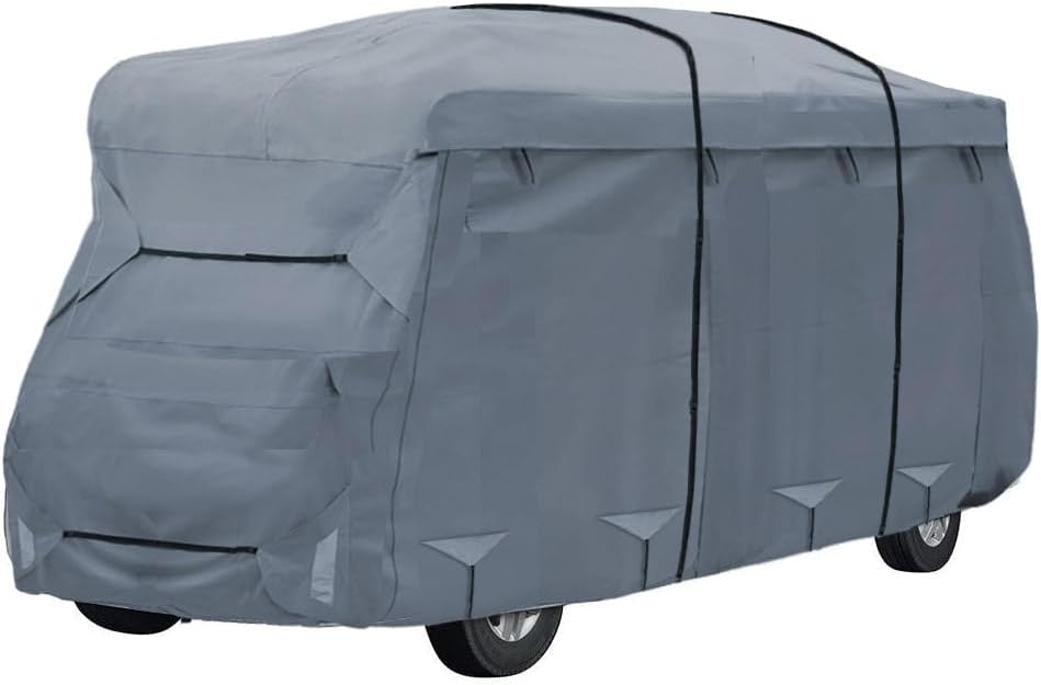 Class C RV Camper Cover 5 Layers with Reinforced Windproof Side-Straps Anti-UV Water-resistance Heavy Duty