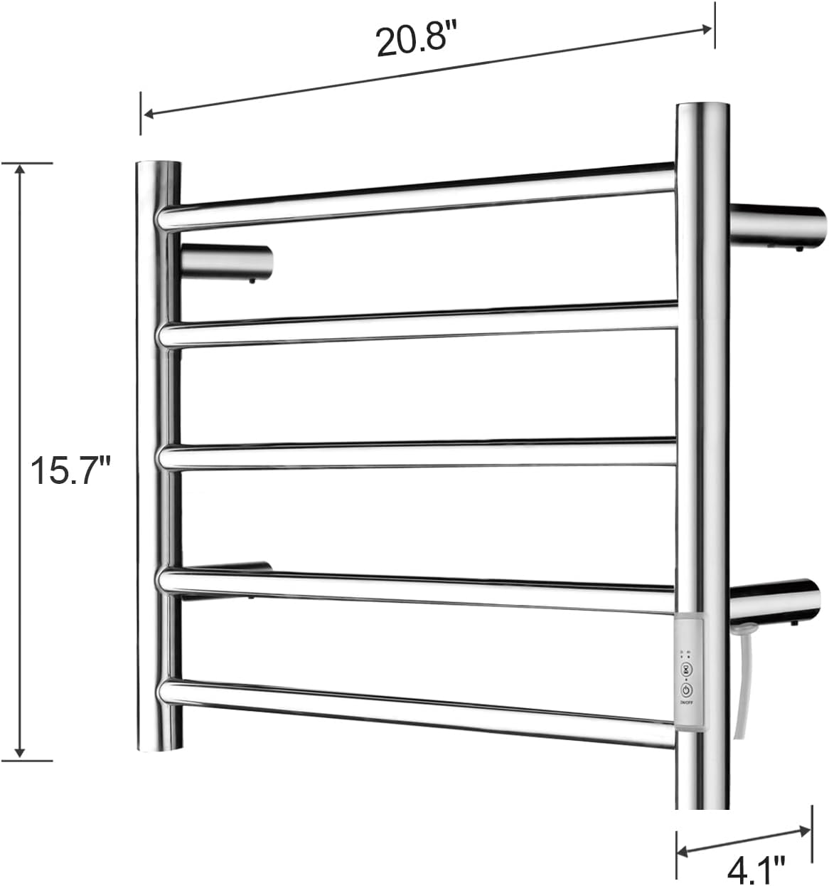 Aquatrend Towel Warmer Rack, 5 Bar Electric Stainless Steel Heated Towel Racks for Bathroom, Heated Towel Rack with Build-in Timer, Fast Heating,