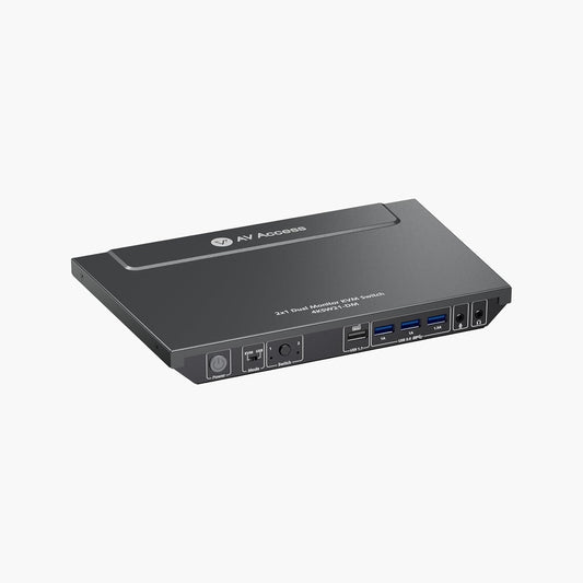 Advanced Dual Monitor KVM Switch by AV Access: 4K@60Hz, 2K@144Hz, 1080P@240Hz - Seamlessly Switch Between 2 Computers, USB 3.0 Connectivity