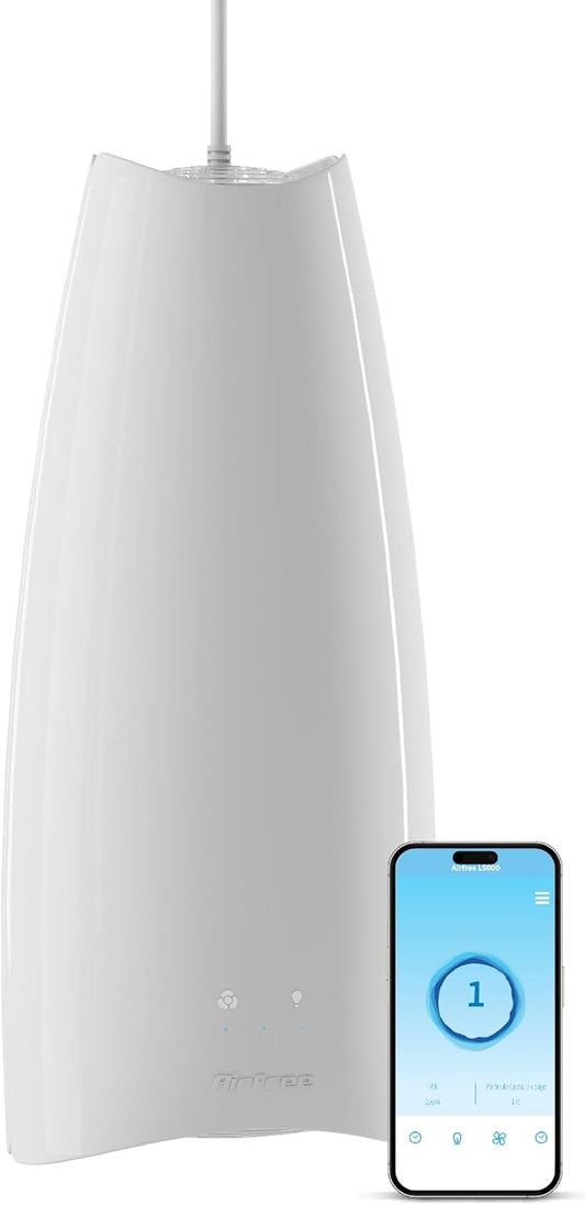 Airfree Lamp Filterless Technology, Silent, Ceiling Air Purifier, White, Destroys Mold, Eliminates Odors 450 sq.ft