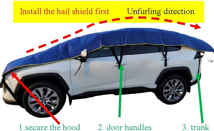 Efficient Hail Shield car Cover for Sedan/SUV Against 99% Hails (up to golfball size) Setup in 3 min