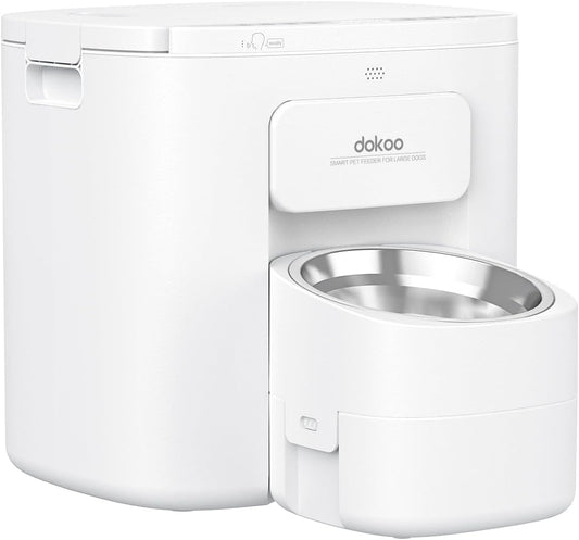 Dokoo Automatic Dog Feeder, 15L/63 Cups Automatic Feeder for Large Dog, Vacuum-Sealed Dog Food Storage, Dog Food Dispenser with 200mm Large Food Tray, Timed Pet Feeders (Extra Large)
