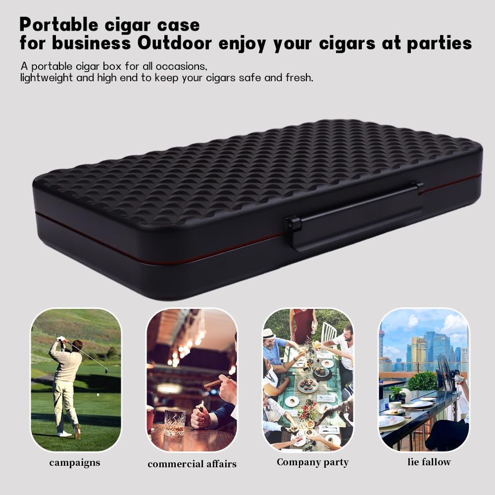 Portable Cigar Humidor Business Waterproof Travel Cigar Box Aluminum Alloy Sealed Moisture Resistant Cigar Case