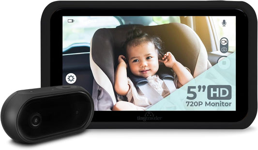 Tiny Traveler Baby Monitor - Tiny Basic Kit (TT002BA) Black - Wireless Baby Car Monitor Camera with Sound, Auto Night Vision