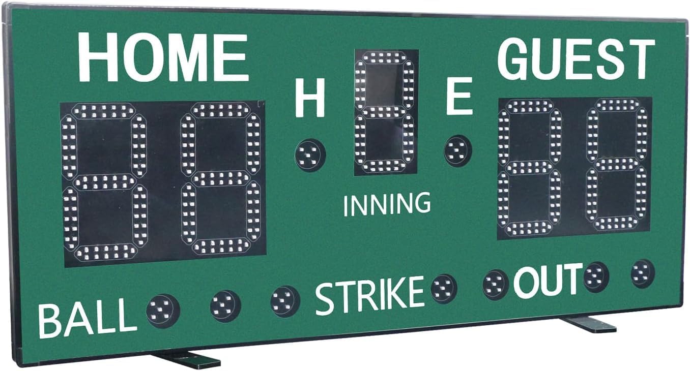 LED Portable Baseball Scoreboard for Fence, High-Light Digital Scoreboard with Remote, Rechargeable Wireless Electronic Baseball Scoreboard, Baseball Score Keeper with Innings Balls Strikes Outs
