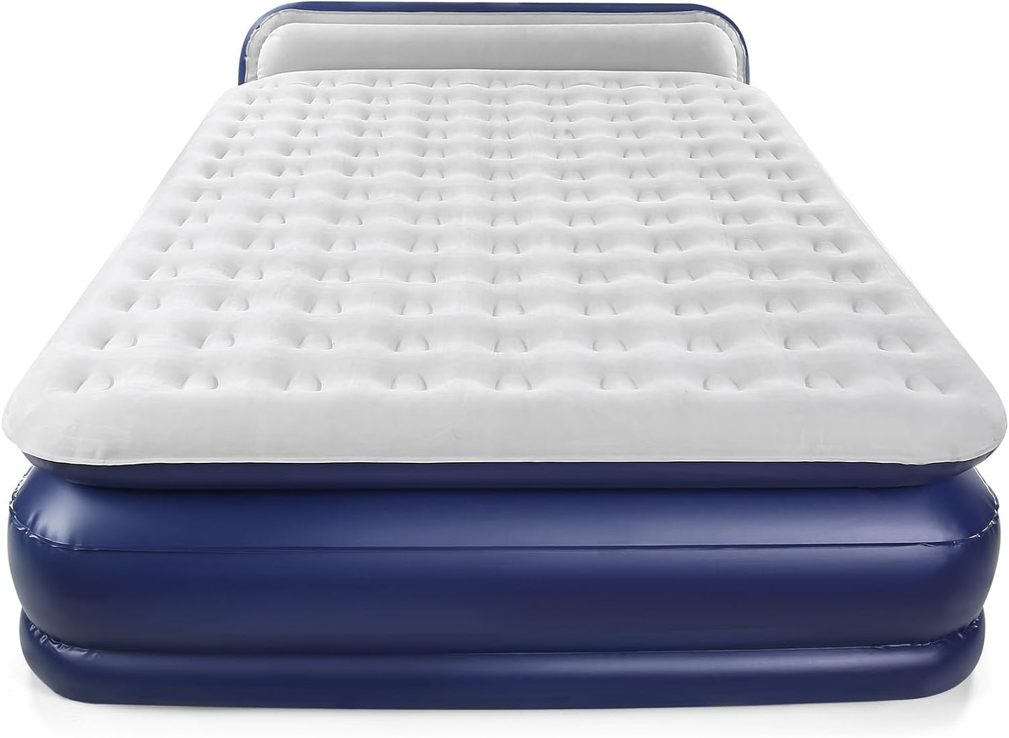 KMZ Luxury Comfort-Plush Air Mattress with Built-in Electric Pump & Enhanced Coil Technology - Double Height Inflatable Mat