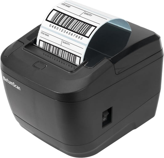 NetumScan Thermal Receipt Printer, 80mm USB POS Printer with Auto Cutter Cash Drawer, USB Serial Ethernet Interface Support Windows/Mac/Linux,