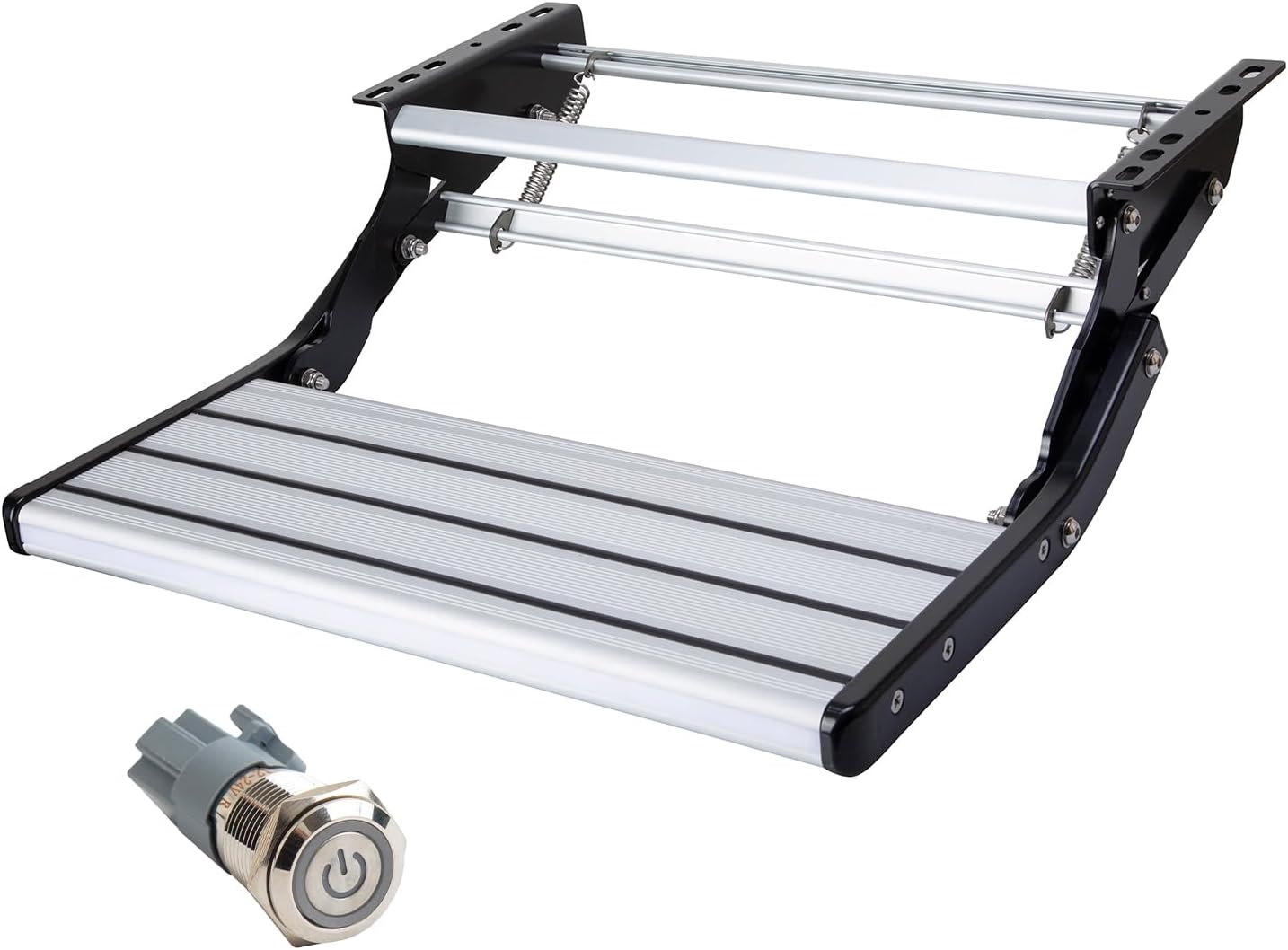 RV Camper Steps: a Compact Step, One-Hand Manual Expand and Collapse with a Switch Control of LED Light