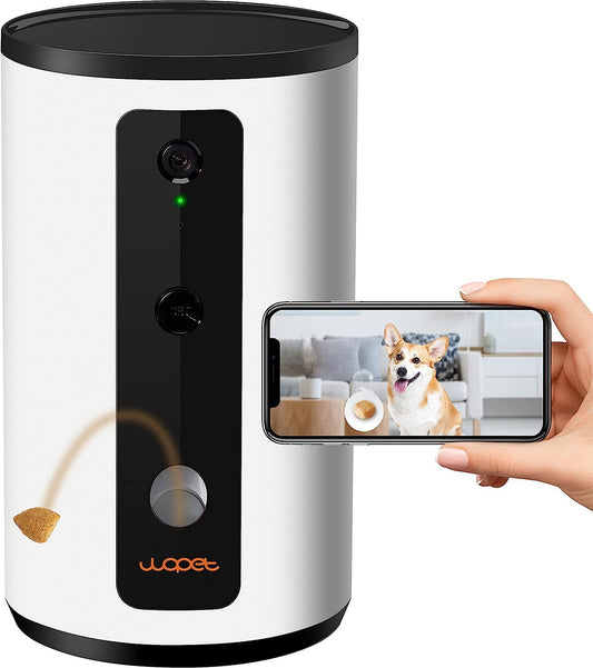 WOPET 5G Wi-Fi Dog Camera with Treat Dispenser, D01 Plus Indoor Pet Camera for Dogs and Cats, 1080P HD with Night Vision, Two Way Audio, Phone App Monitor Pet, No Subscription Required