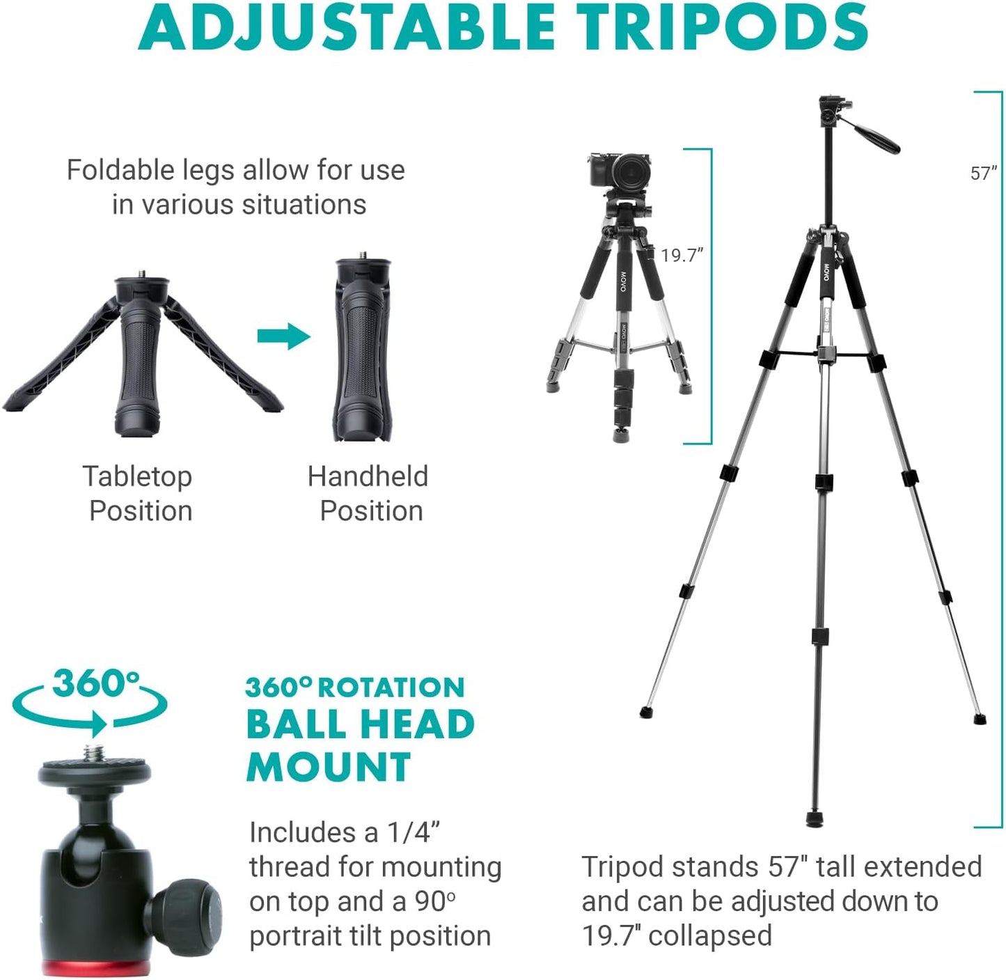 iVlogger-PRO Vlogging Kit with Full Tripod for iPhone/Android - YouTube Starter Kit for Content Creators - Accessories: Phone Tripod, Phone Mount,