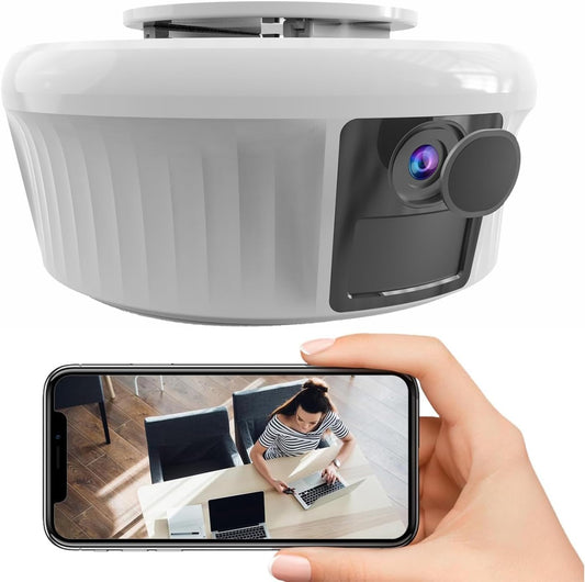 2K Nanny Cam - Invisible Camera for Home Security with DIY Cover, Night Vision Motion Detection - 10000mAH Rechargeable