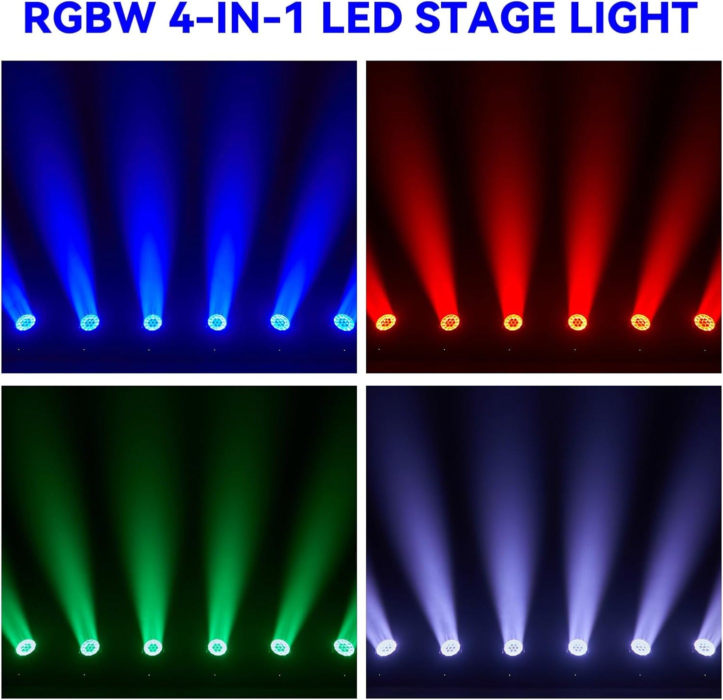 19x15W LED Moving Head DJ Light RGBW 4-in-1 Stage Zoom Beam Wash Lighting Effect with DMX512 Sound Activated for Church Parties Live Show Bar Disco Concert Wedding Christmas Events