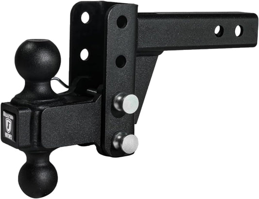 BulletProof Hitches 2.0&#34; Adjustable Medium Duty (14,000lb Rating) 2&#34; Drop/Rise Trailer Hitch with 2&#34; and 2 5/16&#34; Dual Ball (Black Textured Powder Coat) (2&#34;)