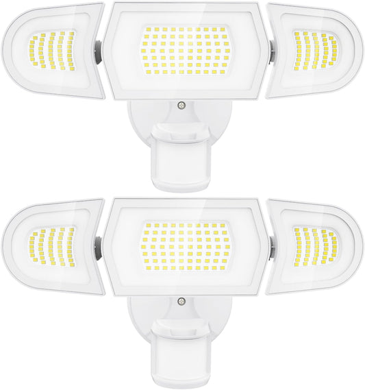 100W LED Security Light Motion Sensor Outdoor White Light, 2 Pack, 9000LM Super Bright