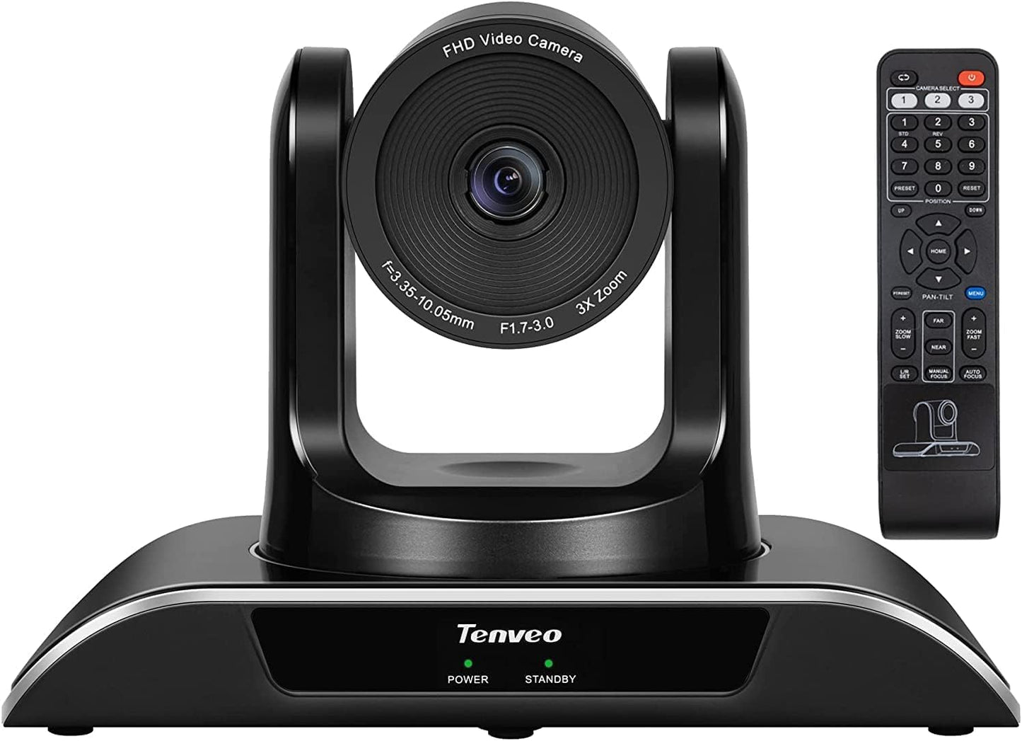 Tenveo 3X Optical Zoom 1080P FHD USB Camera PTZ Video Conference Room Camera with Remote Control, for YouTube/Twitch/OBS Live Streaming