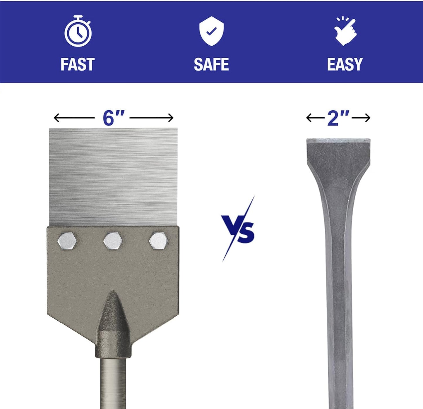 Heavy-Duty Floor Scraper System Chisel/Scraper, Demo Bit fits Demolition Hammer (Demolition Hammer NOT included)