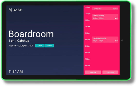 8' Touchscreen Meeting Room Scheduler Tablet (No Subscription Required) - Plug & Play PoE Office Conference Room Scheduler - Digital Display Syncs