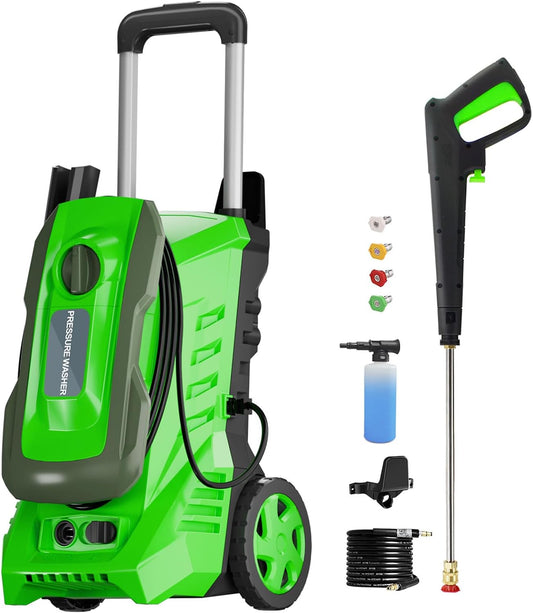 HONGDONG Pressure Washer Powered with 25 FT Hose 4 Interchangeable Nozzle & Foam Cannon