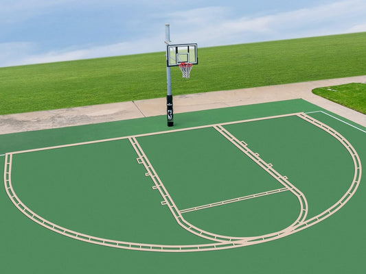 Basketball Court Marking Kit Basketball Court Stencil Kit for Concrete Driveway Backyard Asphalt with Quick DIY Design Plum