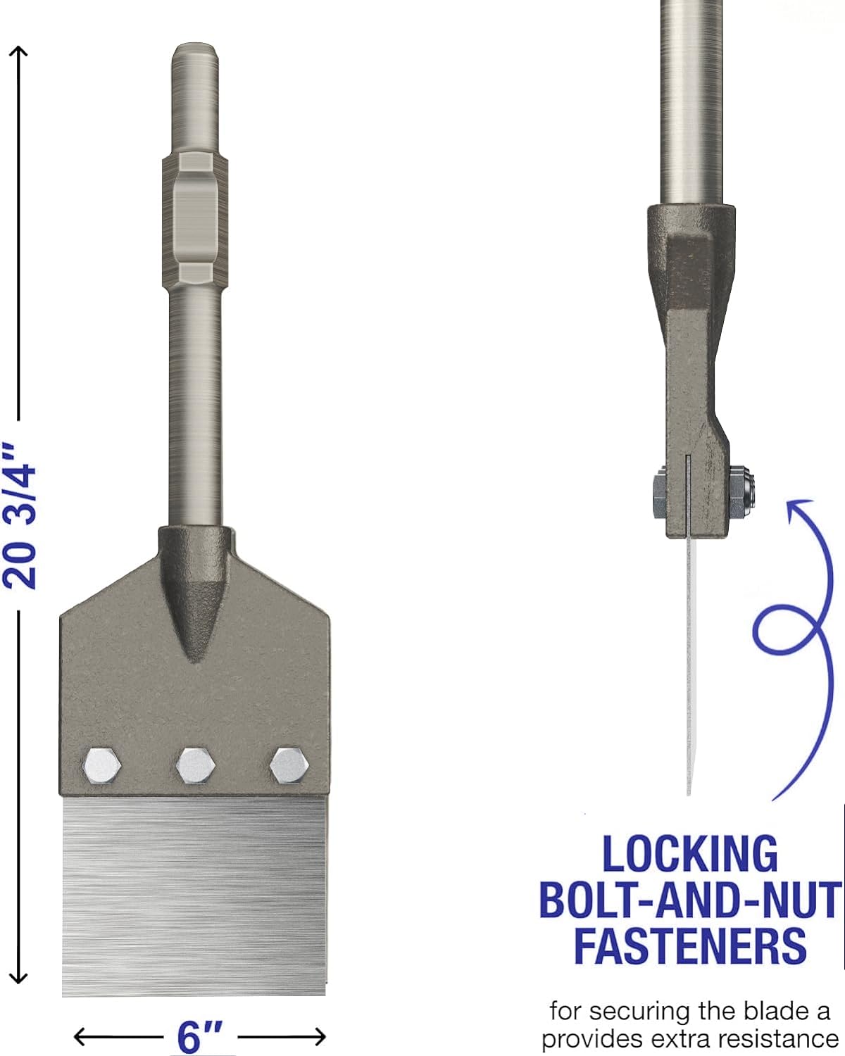 Heavy-Duty Floor Scraper System Chisel/Scraper, Demo Bit fits Demolition Hammer (Demolition Hammer NOT included)