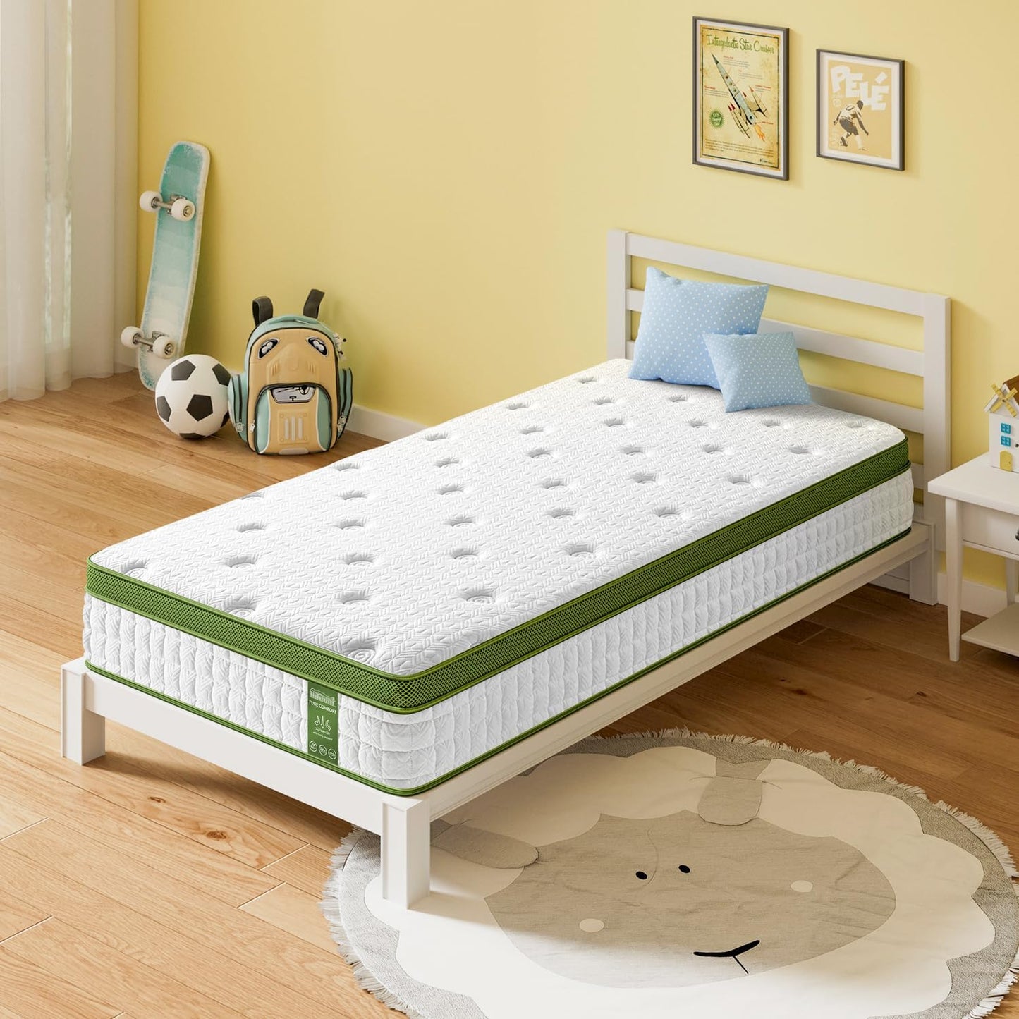 Twin-sized, Bamboo Charcoal Infused, Gel Memory Foam Mattress