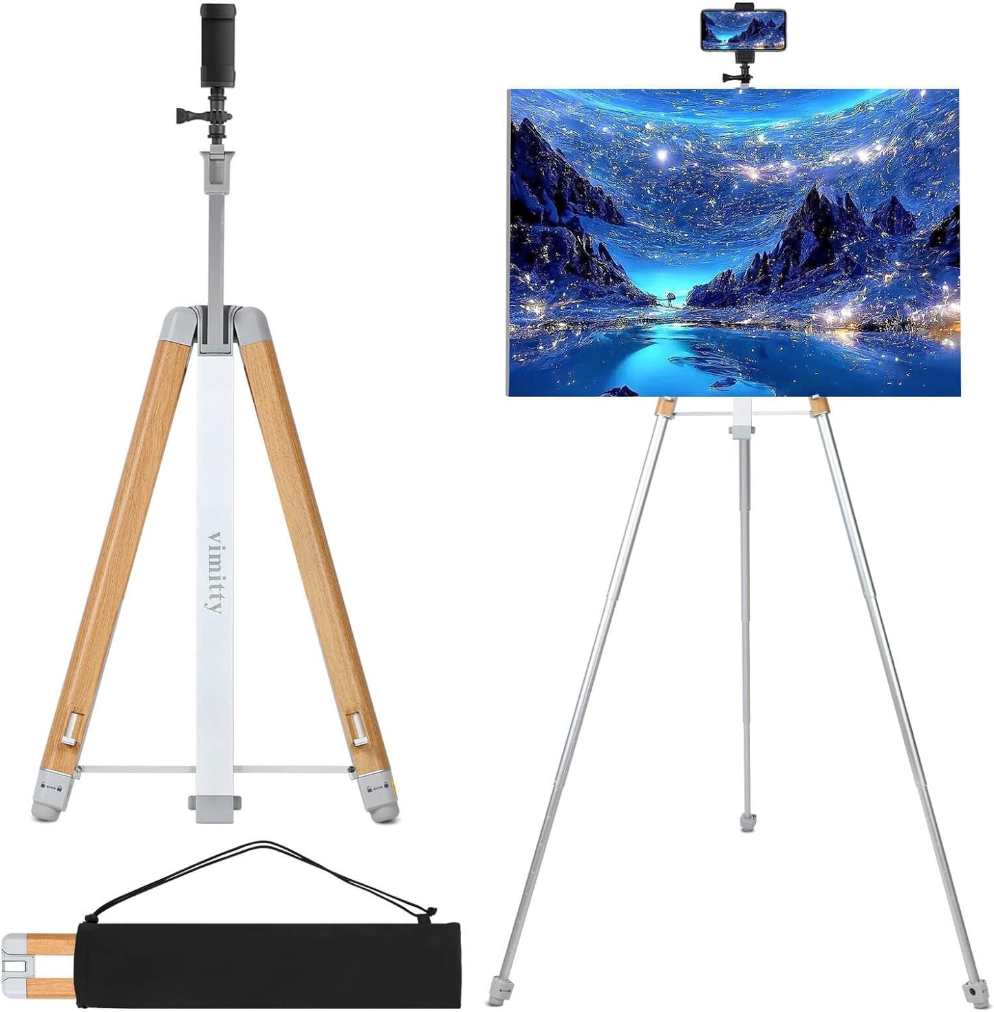 Portable Easel Stand for Sign & Painting 17&#39;&#39;-58&#39;&#39; Adjustable Height Painting Easel with Bag - Tabletop Art Easel for Painting Canvas