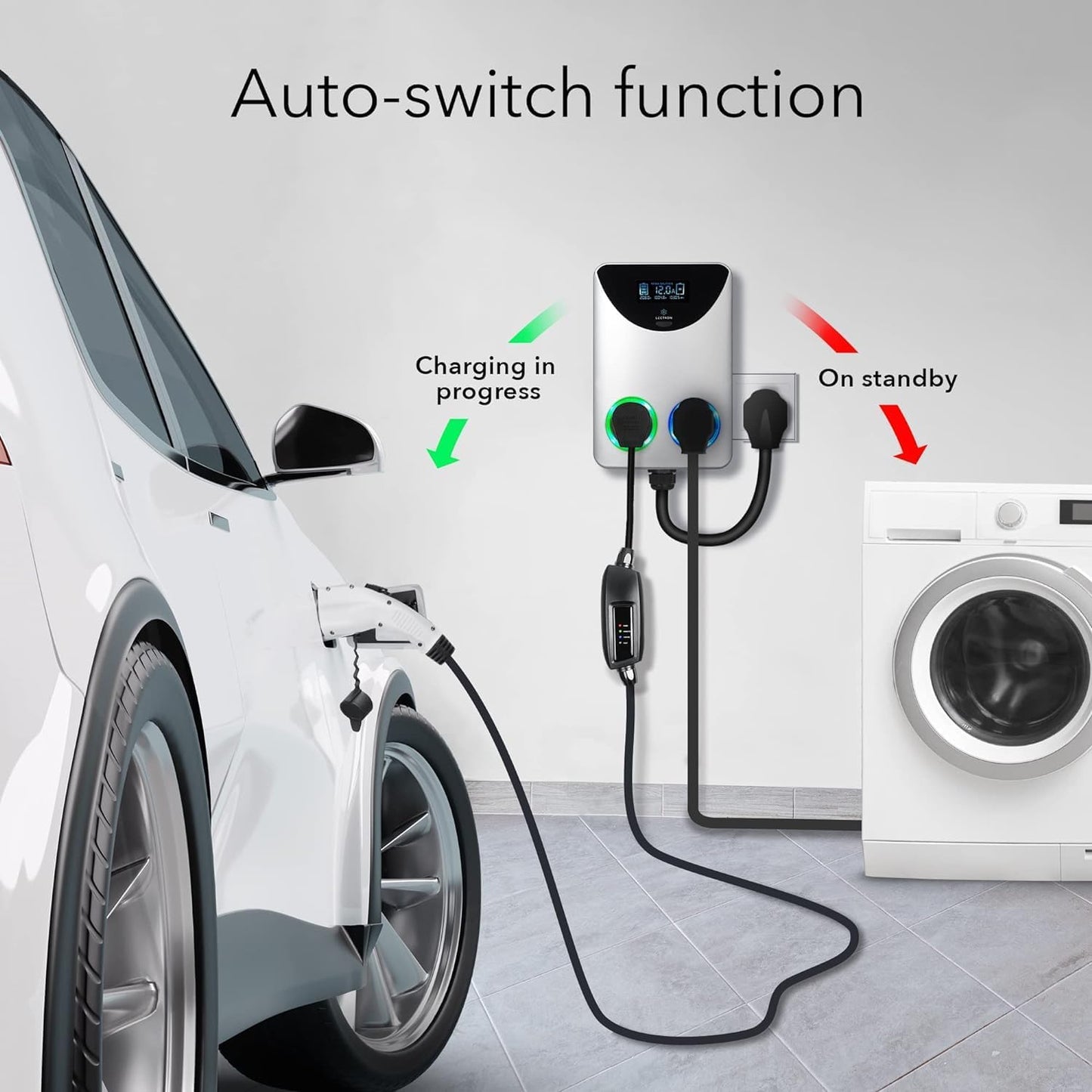 Lectron NEMA Socket Splitter - Power Your EV Charger and High-Powered Appliance from The Same Outlet (NEMA 10-30 to NEMA 10-30 / NEMA 10-30 Splitter)