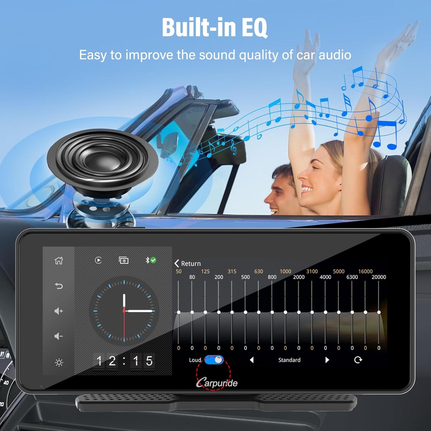 Carpuride W609 Portable Apple Carplay Wireless Car Stereo with Light Sensing - HD 6.86Inch IPS Touch Screen Car Radio Receiver with Android Auto,