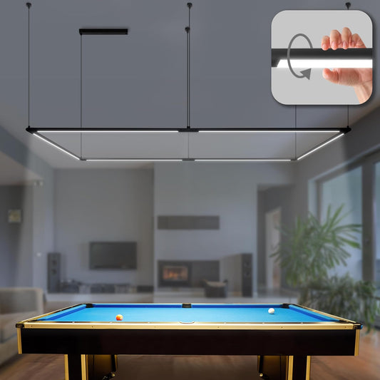 Solvita Professional LED Billiard & Pool Table Light, Non-Flickering & Evenly Distributed Light Source, Adjustable Height & 360 Rotatable Light Angle - Daylight 5000K (49.6 x 98.5 inch) (5000K, Perimeter)