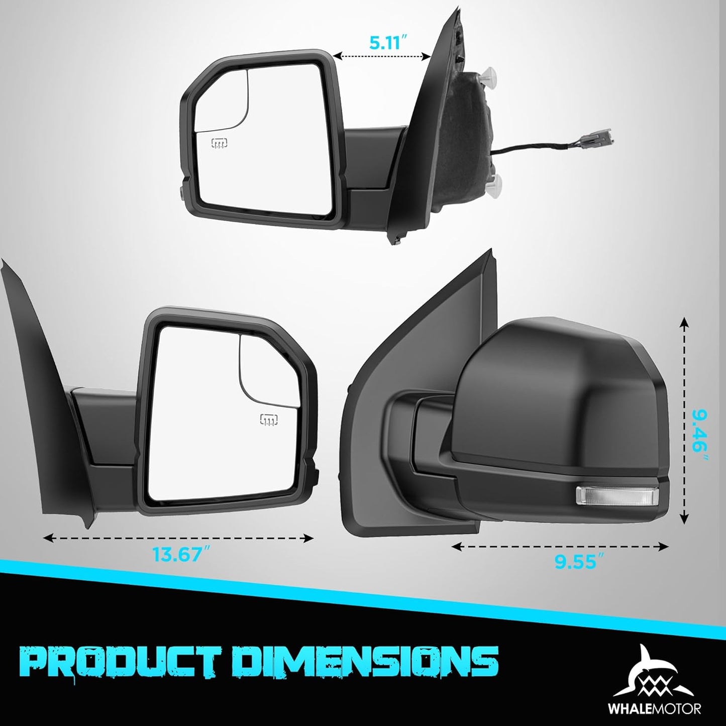 Trailer Tow Mirrors for 2015-2020 Ford F-150