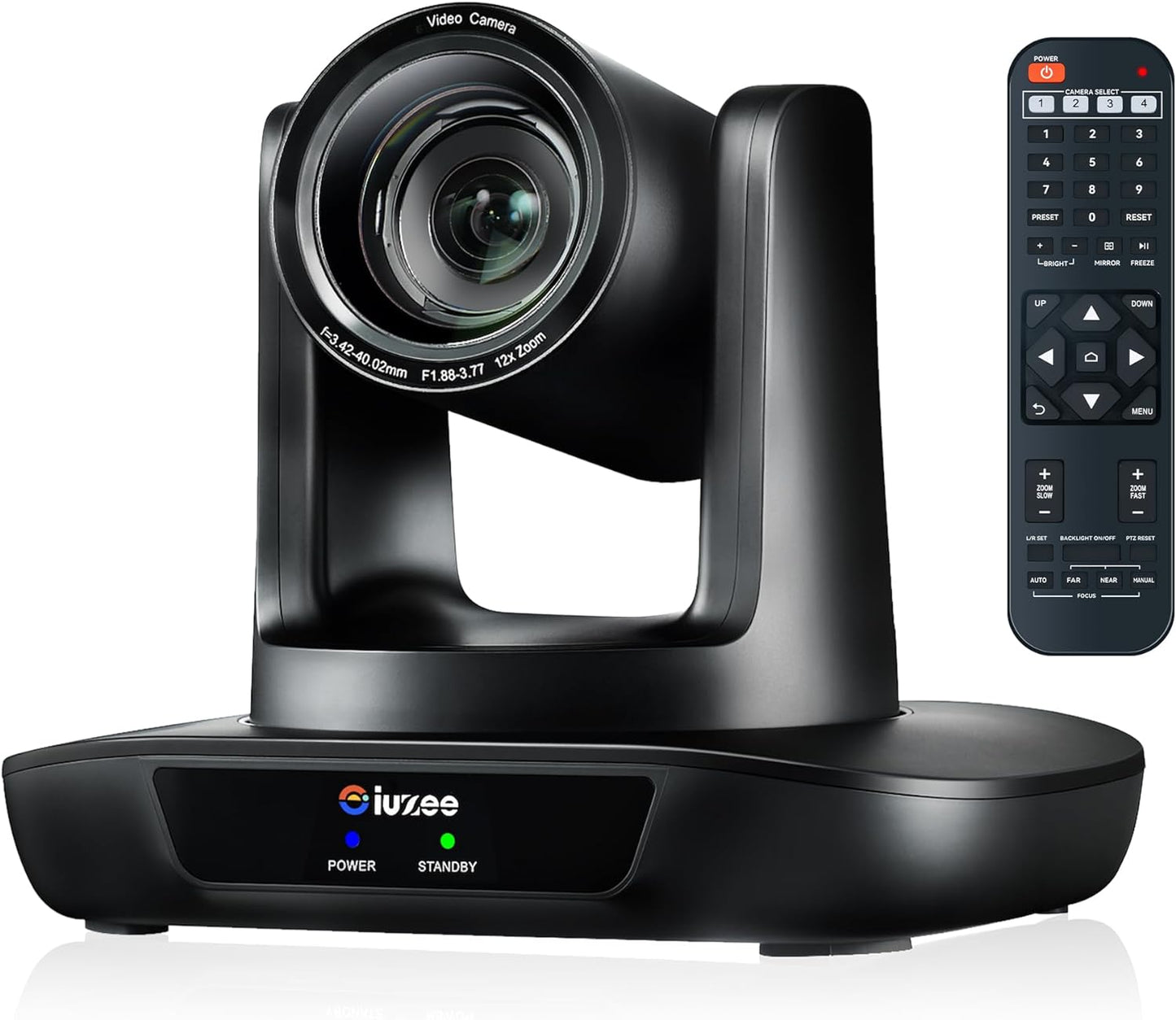 iuZee 4K PTZ Conference Room Camera USB3.0/HDMI Live Streaming Camera 12X Optical Zoom Wide Angle for Video Conferencing Church Streaming Education