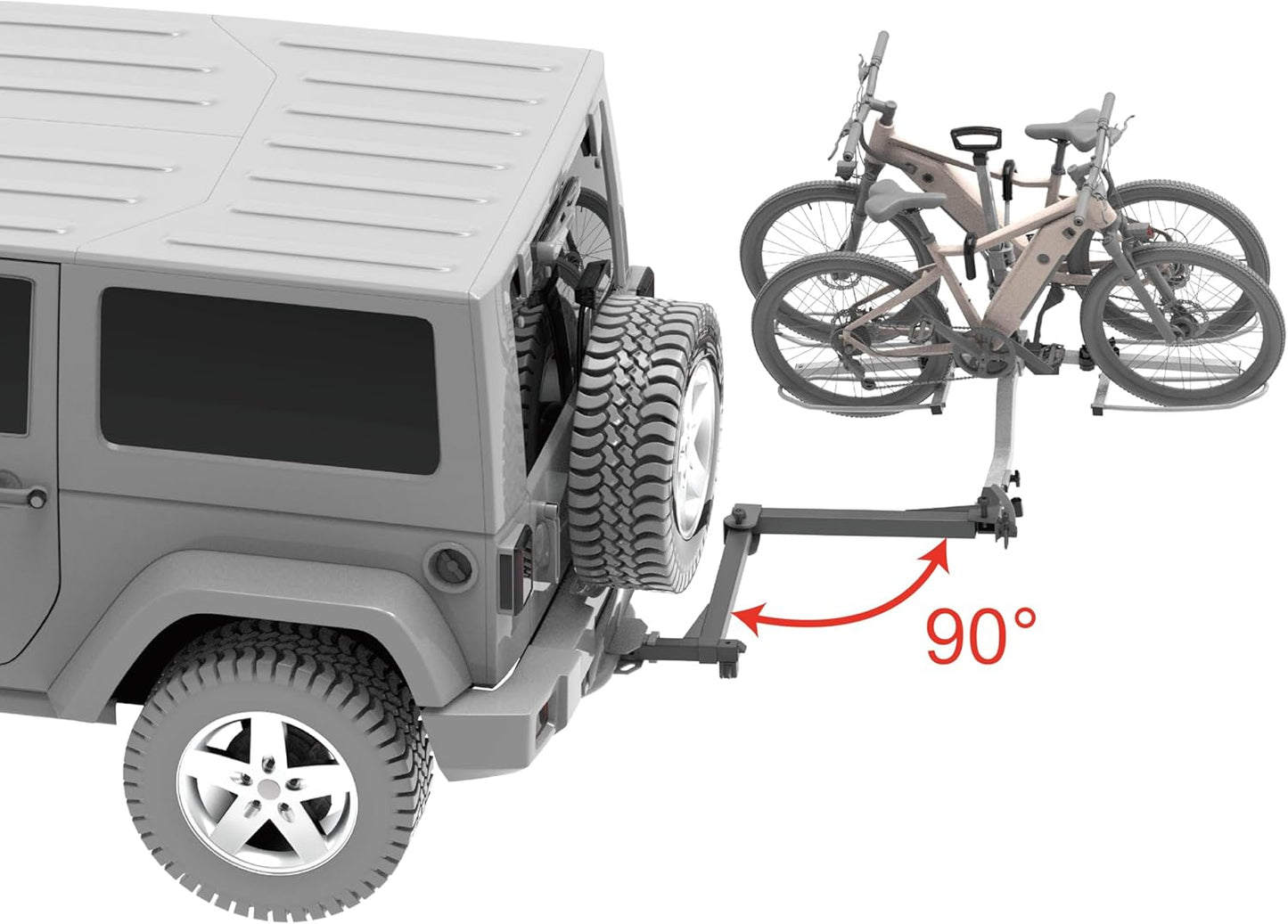 Swing Away Adapter for Passenger Side with 120 Degree Swing Away Arm, Hitch Mounted Bike Racks Extension Accessory