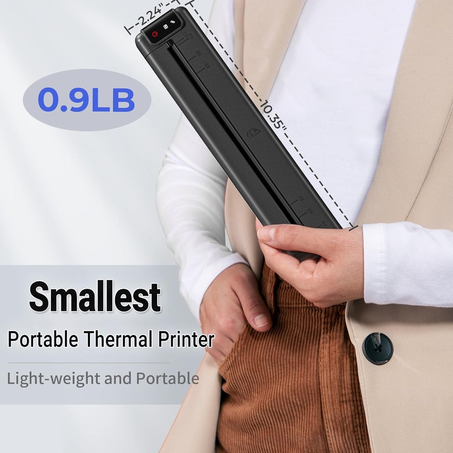 Q302 WiFi Inkless Thermal Printer, Portable Supports US Letter/A4/B5/A5