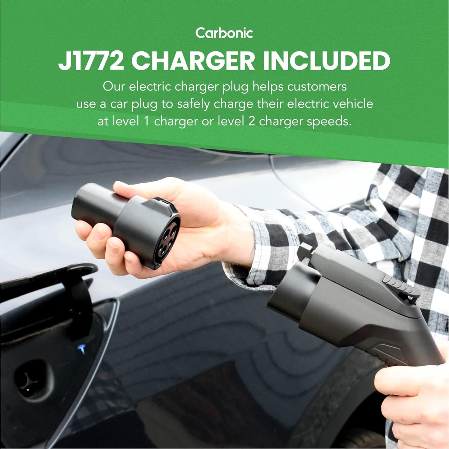 Carbonic CCS1 to Tesla Adapter and J1772 to Tesla Adapter Bundle | Up to 250KW DC Level 3 Fast Charging | for CCS 1 Enabled Tesla Model 3 S X Y