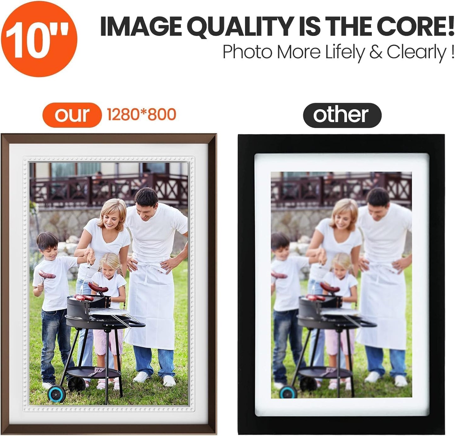 Jazeyeah 10.1 Digital Picture Frame 1280 * 800 HD Touch Screen, 16GB Storage Capacity, Easy to Record Life's Little by Little, is a Precious Gift for