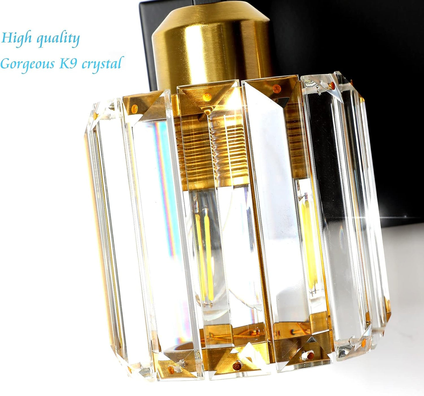 Bathroom Vanity Light Fixtures, Modern Crystal 3 Light Vanity Light Black Gold Bathroom Light Fixtures Crystal Bathroom Lights Over Mirror Sconces