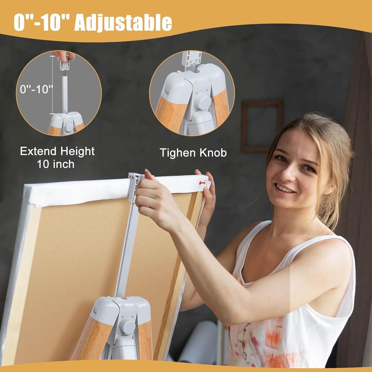 Portable Easel Stand for Sign & Painting 17&#39;&#39;-58&#39;&#39; Adjustable Height Painting Easel with Bag - Tabletop Art Easel for Painting Canvas