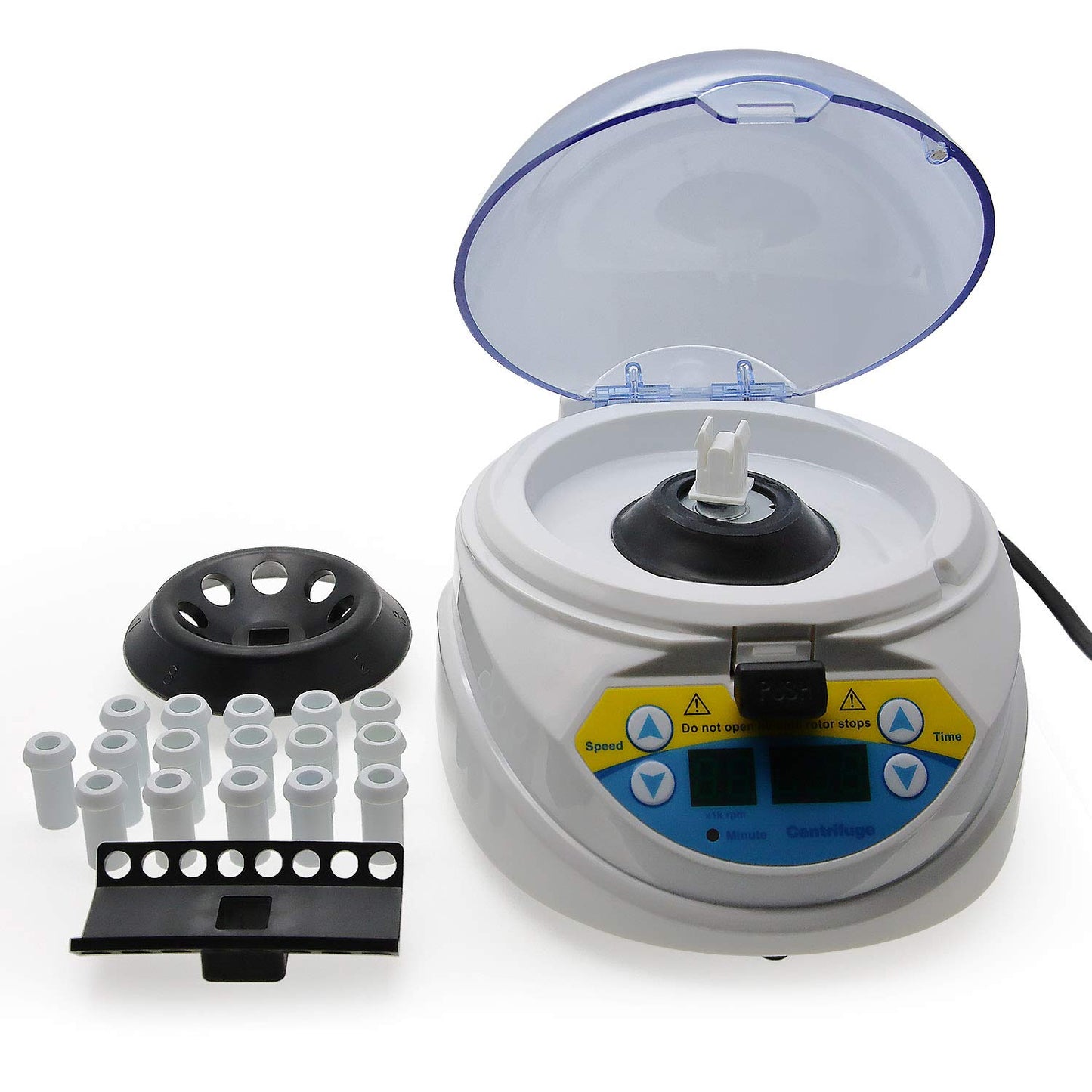 AMTAST 110V 60Hz Mini Centrifuge 10,000 RPM Adjustable Includes 8-Place Micro Tube Rotor and 16-Place PCR Strip Rotor Mini Desktop Centrifuge