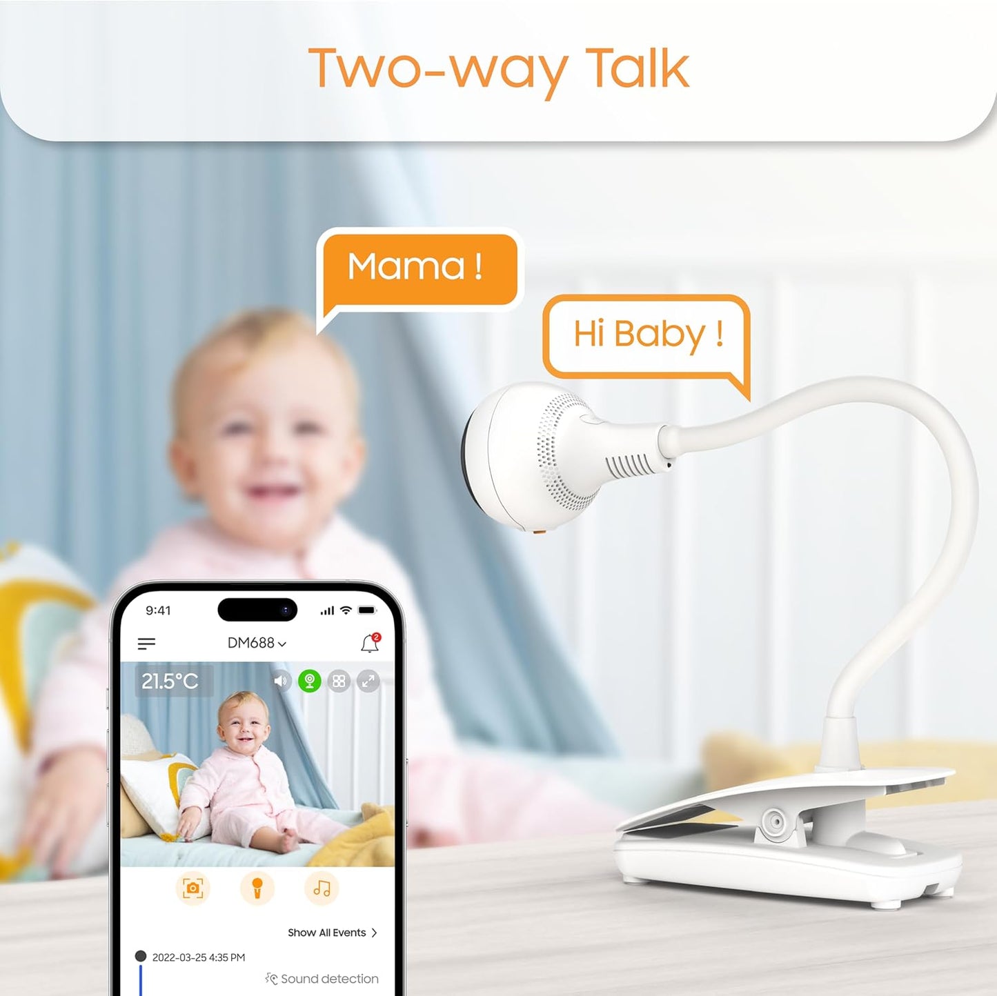 CHILLAX Giraffe Pro Portable Baby MonitorVideo Baby Monitor for Travel with Battery Base Stand,HD 1080p Camera and 5Scre