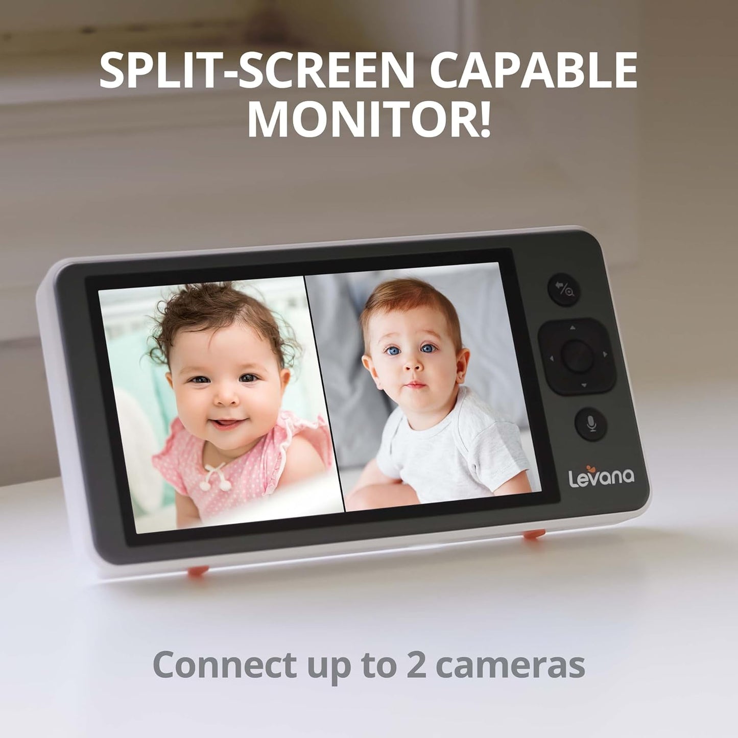 Video Baby Monitor No Wifi, 2 720P HD PTZ Cameras & 5 720P HD Monitor, 22 Hours Battery Life, Up to 1000ft. Range, Premium Carrying Case, Two Way