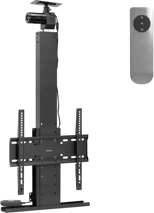 VIVO Motorized Drop Down Ceiling TV Mount for 32 to 55 inch Screens, Vertical Electric Television Bracket with Remote Control, Compact Design for