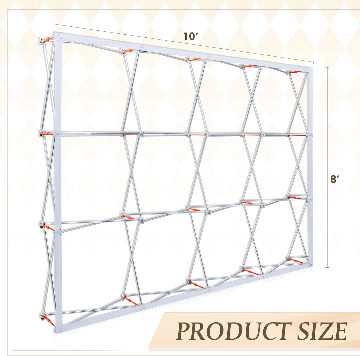 Yaocom 8 x 10 ft Portable Pop up Display Stand Tension Backdrop Booth Collapsible Trade Show Booth for Exhibit, Conference, Weddings, Party,