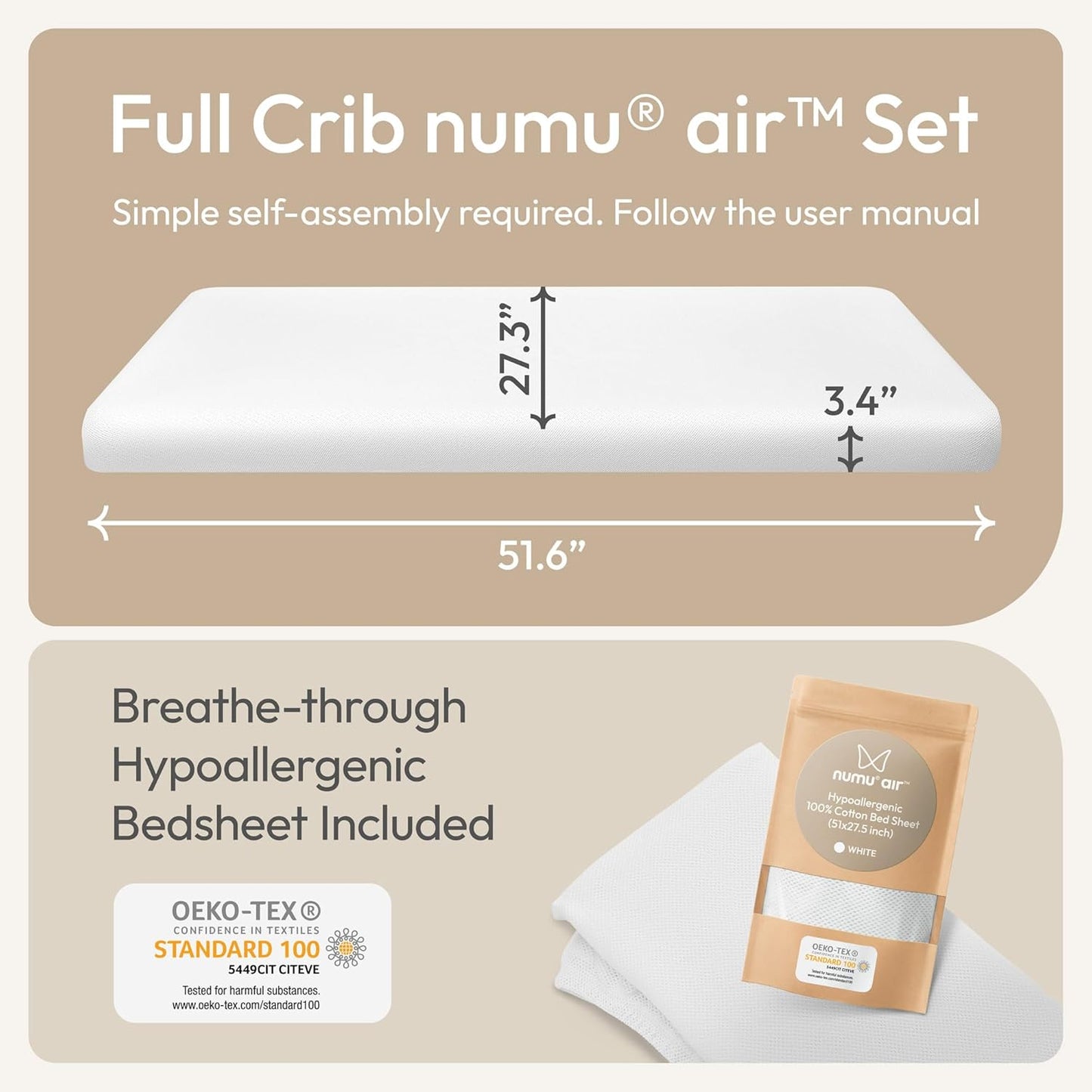 Air Baby Sleep Surface: Air Net Breathable Crib Mattress for Fast CO2 Dispersion; Permeable Baby Mattress to Prevent Fluid Pooling; Crib Mattress for